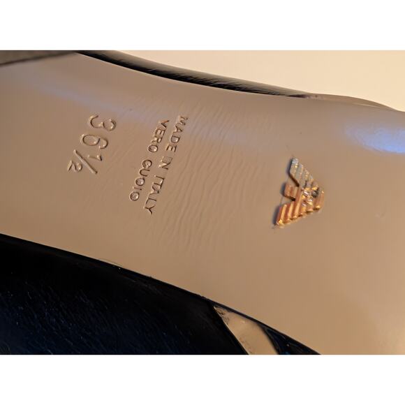 Emporio Armani Black Leather Platform Pumps - Made in Italy - 36.5 (US 6.5) - Picture 9 of 11